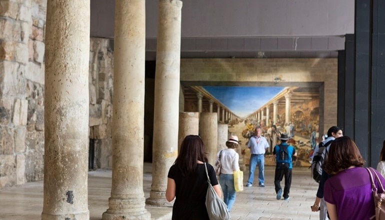Historic Roman street ruins showing ancient stone architecture